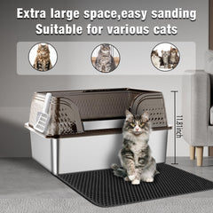 Suhaco XL litter box scoop aids quick cleaning for big cats.