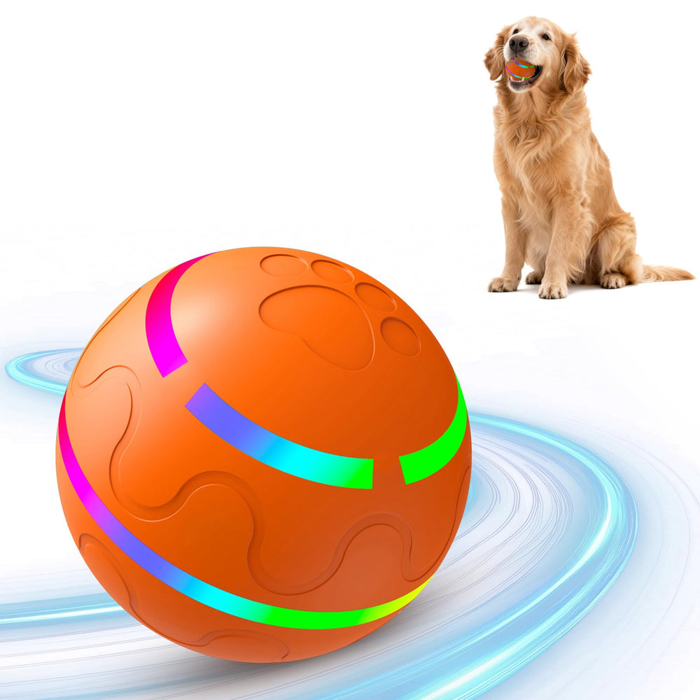 SUJF interactive dog ball with bright LED lights for engaging play.