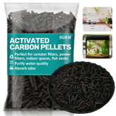 Sukh activated-carbon-pellets 4mm diameter for aquarium filtration and odor control.