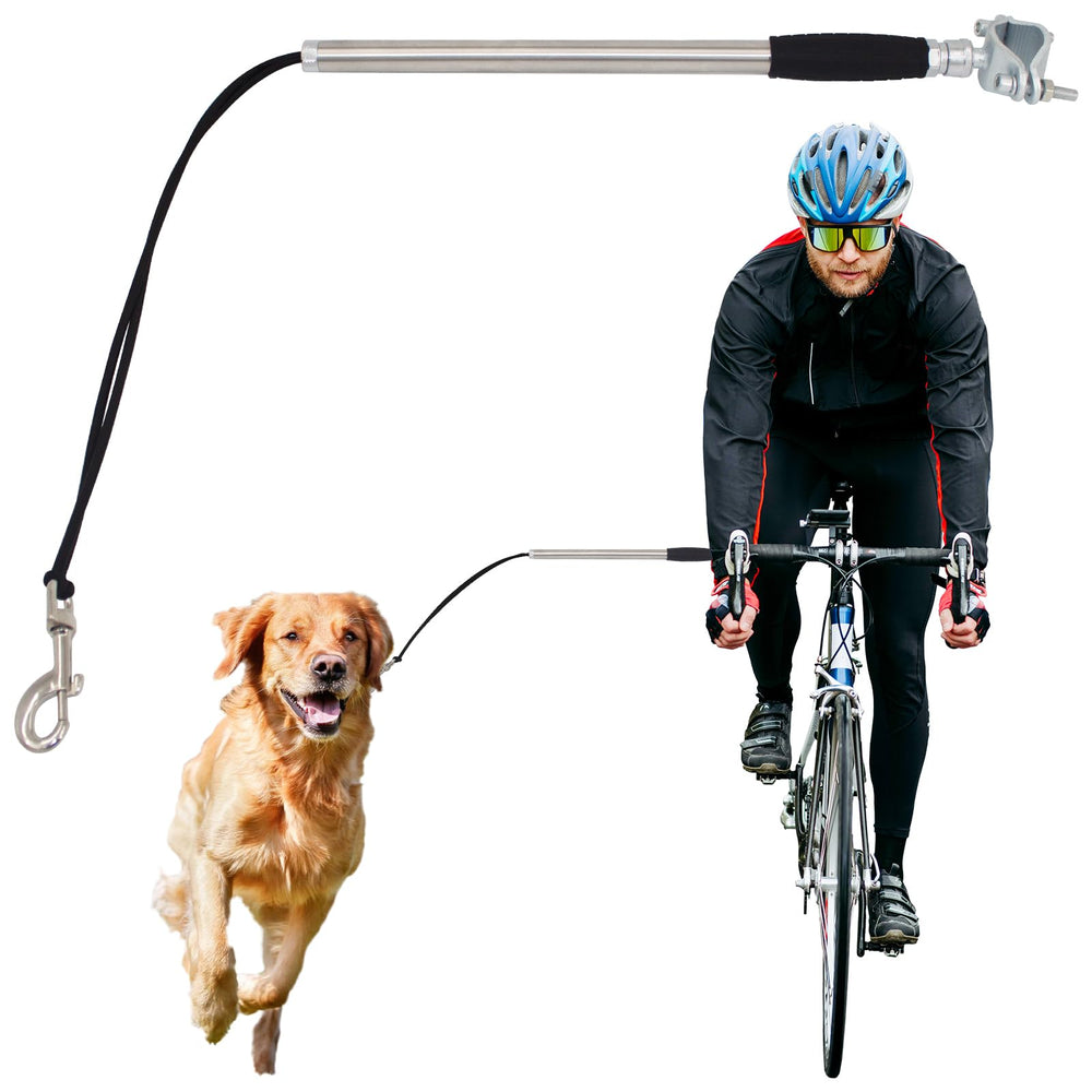 Sukubiui hands-free dog bike leash left mount enables smooth, hands-free cycling.
