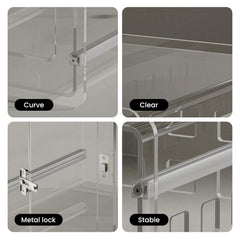 Sumerflos Clear Acrylic Dog Crate door with lockable latch ensures secure containment.
