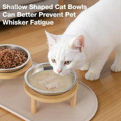 Summark whisker-friendly bowls with silicone mat promote clean floors and easy feeding.