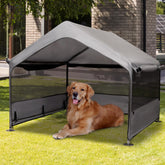 SUMMERTRAIL extralarge dog house outdoor setup shows spacious shelter for large breeds.
