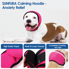 SUNFURA calming hoodie elastic-fit adjustable for secure, comfortable wear during grooming.