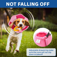 SUNFURA dog cone adjustable-drawstring fits a range of neck sizes comfortably.