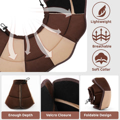 SUNFURA dog cone with hook-and-loop closure, easy on/off after surgery