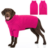 SUNFURA dog sweater hot pink xl front view for cozy outdoor walks