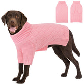 SUNFURA pink XL dog sweater front view shows cozy warmth for winter walks