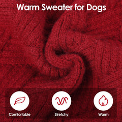 SUNFURA solid knit dog sweater fits corgi and french bulldog easily