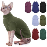 Sunfura turtleneck sweater for ArmyGreen M cat – front view shows warm, cozy winter wear.