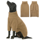 SUNFURA XXL dog sweater camel knit close-up highlighting soft cozy warmth