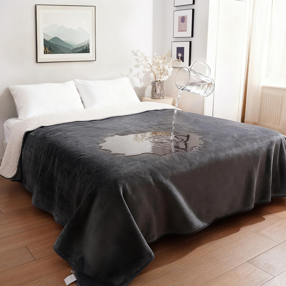 Sunheir waterproof blanket twin-folded shows plush warmth and year-round versatility.