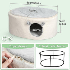 Sunhoo elevated cat bed non slip base with fluffy mat for safety