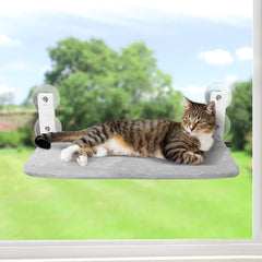 Sunhoo Cat Window Hammock foldable cordless front view showing space-saving design.