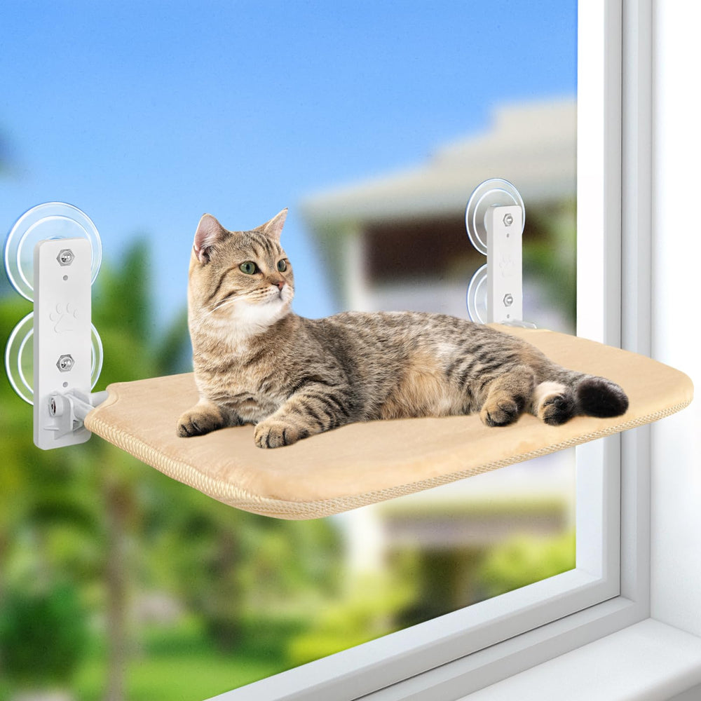 Sunhoo cat window hammock folded for space-saving storage and quick setup.