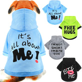 Sunnymove dog hoodie pack in black front view, cozy fleece warmth for small dogs