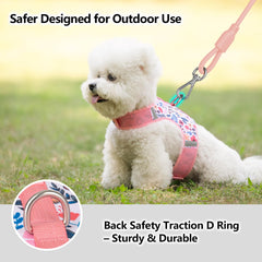 Sunraymascota pink floral harness wrap design for quick on-off