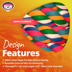Super Bird Creations SB326 bungee toy assembled quick-link emphasizes easy cage setup.