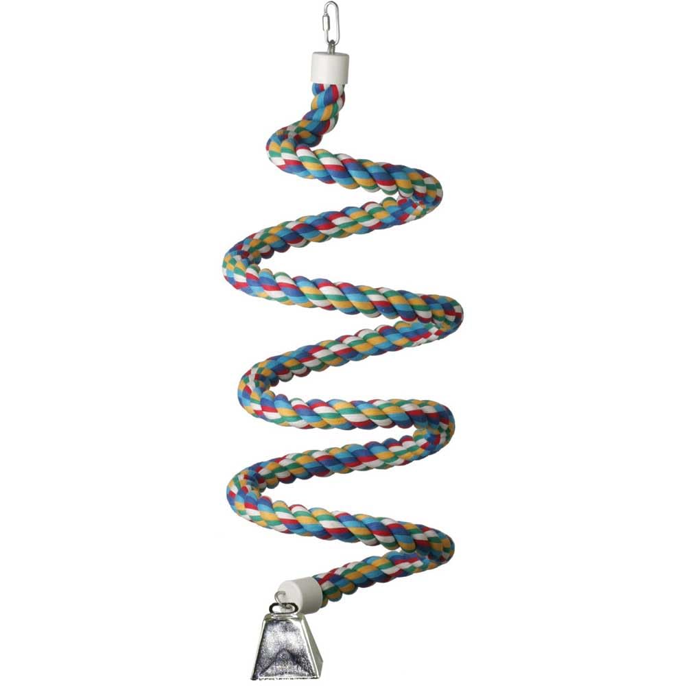 Super Bird Creations SB326 bungee toy in cage view promotes active play and enrichment.