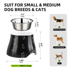 Super Design elevated dog bowl with 2.3-cup capacity for small to medium pets.