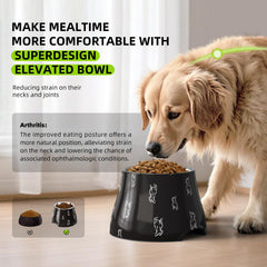 Super Design non-slip base keeps the elevated dog bowl steady during meals.
