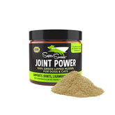 Super Snouts Joint Power bottle label shows green lip mussel formula for joints