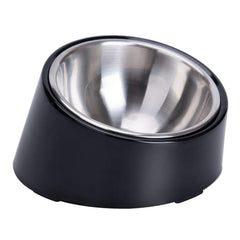 Super Design 15-degree slanted dog bowl front view for easy feeding and mess reduction.