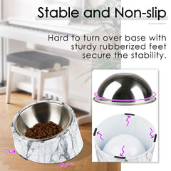 SuperDesign dishwasher-safe melamine stand and stainless steel bowl
