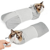 Supet cat grooming wrap mesh hood emphasizes bite-proof protection during nail trimming.