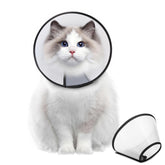 Supet cono para perro ajustable frontal, ideal para recuperación tras cirugía.