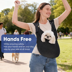 Supet dog carrier sling fabric close-up highlights soft cotton material.