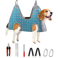 Supet dog grooming hammock coral blue closeup fabric highlights breathable mesh for comfort