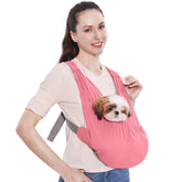 Supet dog sling carrier with wide shoulder straps for comfortable all-day wear during walks
