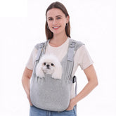 Supet dog sling grey close-up highlights soft cotton for comfort.