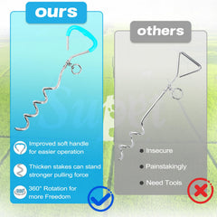 Supet stainless steel stake designed to withstand dog pulling