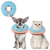 Supet inflatable-dog-cone-collar closeup highlights soft non-stick fabric for easy cleaning.