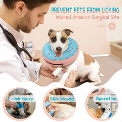 Supet cone collar on dog during nap demonstrates comfortable recovery and clear vision.
