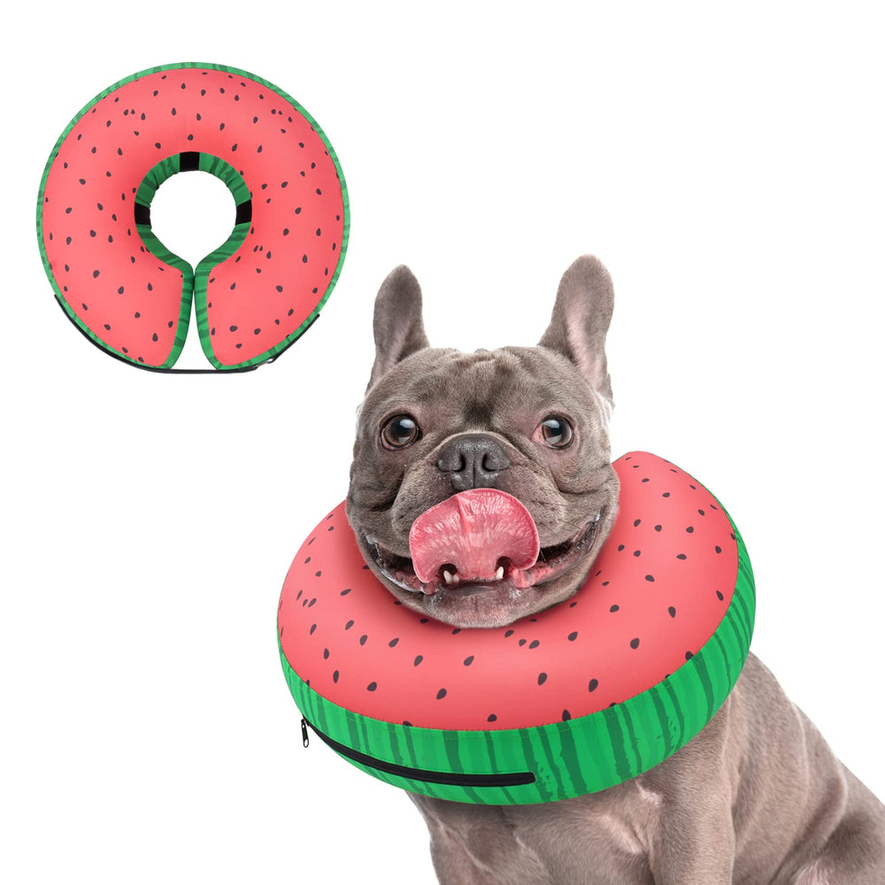 Supet inflatable dog cone collar with soft donut design for safer post-surgery recovery.