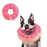 Supet inflatable dog cone front view for post-surgery protection and comfort.
