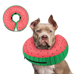 Supet inflatable dog cone outer fabric close-up showing easy-clean non-stick surface for comfy recovery.