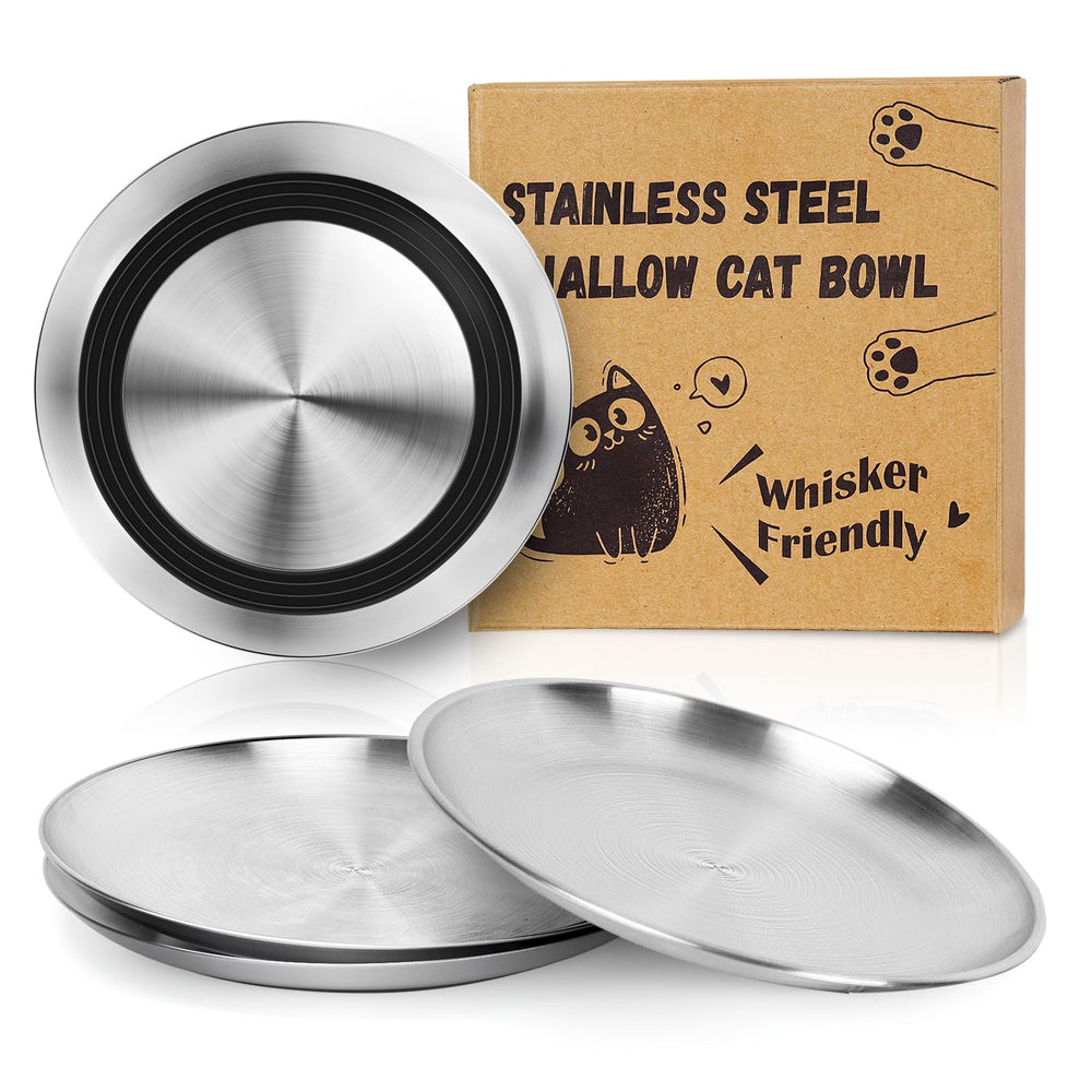 Supet stainless steel cat bowls set with four bowls for multi-cat homes