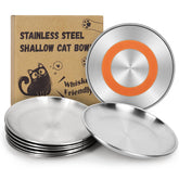 Supet whisker-friendly cat plates flat wide dish for comfortable indoor meals.