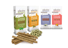 Supreme Petfoods garden sticks 3-pack, hand feeding friendly rabbit treats.