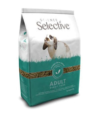 Supreme Petfoods Science Selective Adult Rabbit 1.5kg high-fiber graphic emphasizes 25% fiber content