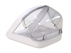 SureFlap SureFeed feeder rear cover prevents rear access when the lid is open, helping manage mischievous pets.