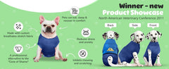 Surgi~Snuggly easy-on-design image highlights simple back-opening access for pets