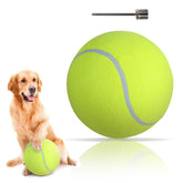 susu & wuwu giant tennis ball for dogs, yellow 9.5in, boosts active play