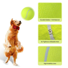 susu & wuwu yellow giant tennis ball for dogs, supports curiosity during play