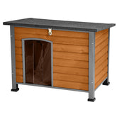 Suumerpety weatherproof dog house roof shields pets from rain and sun.