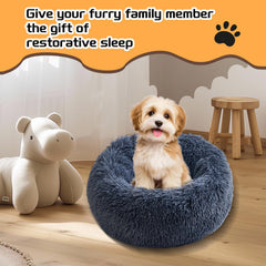 SUVAMJAM Comfort Donut Bed extended plush lining for warmth.